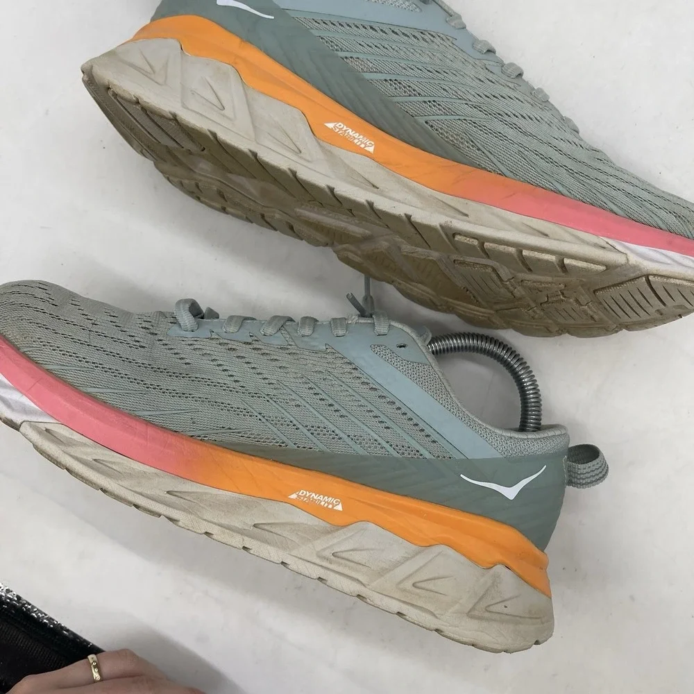 Hoka Arahi 4 Shoes Womens 7.5 Blue Green Running Sports Comfort Supportive